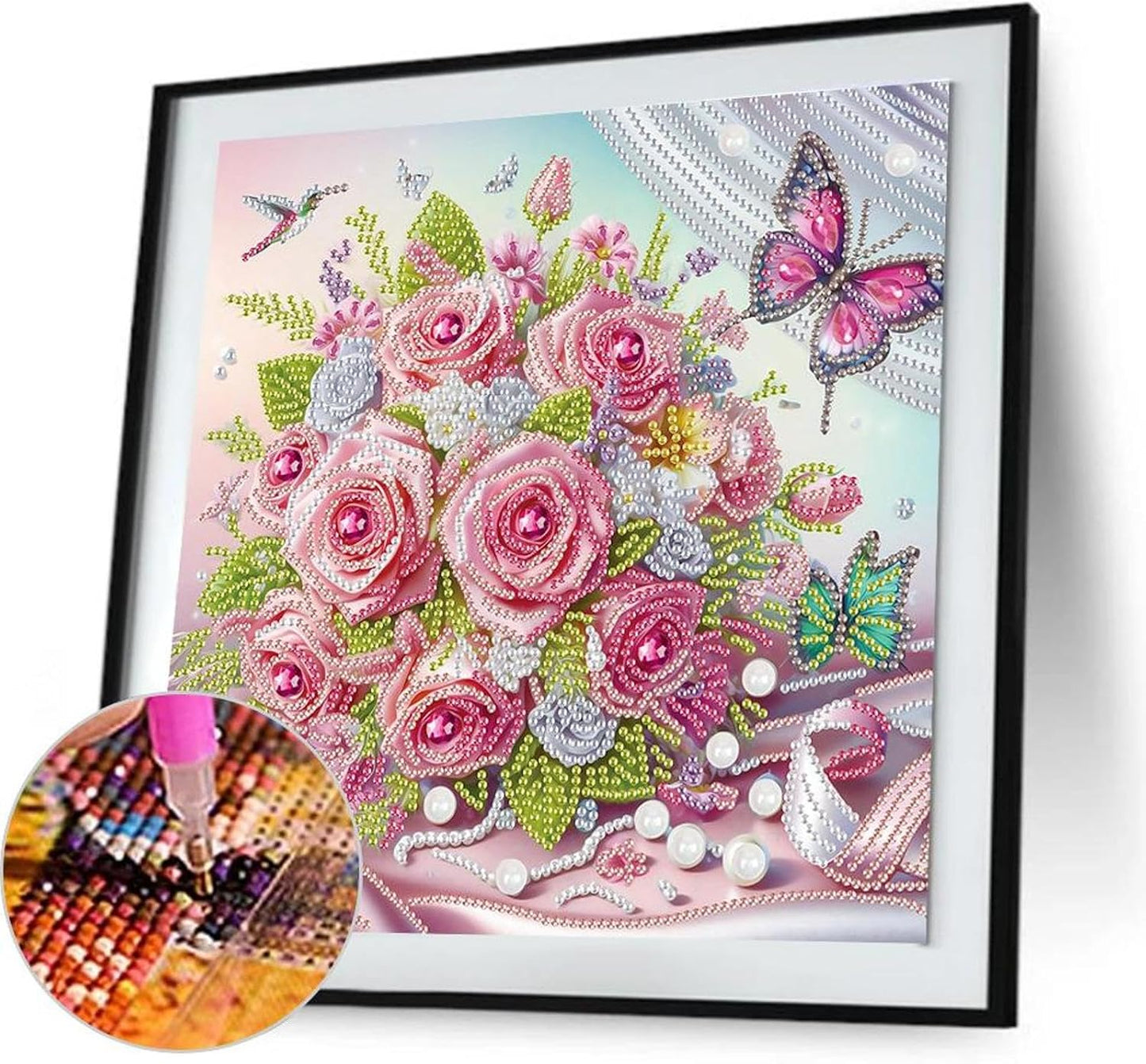 LAKEQUILL 5D DIY Partial Special Shaped Drill Art Painting Kit Flower Decor 30x30cm (AT615)
