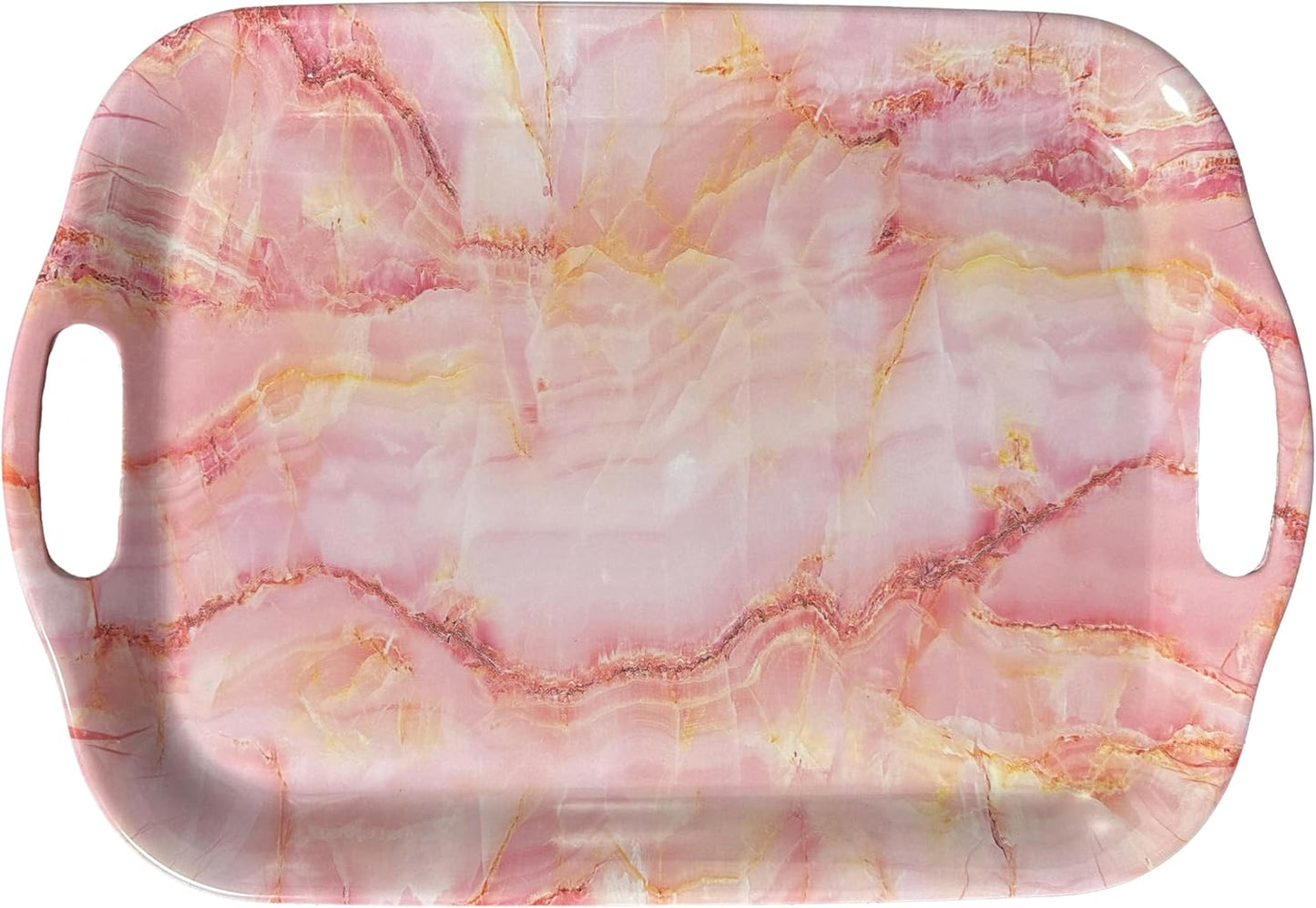 Serving Tray Pink Marble 11" x 16" Melamine Tray Kitchen Accessories - Pro Tech Products