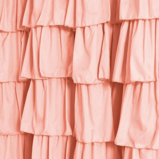 Lush Decor Ruffle Shower Curtain | Floral Textured Vintage Chic Farmhouse Style Design, Blush, 72" x 72"