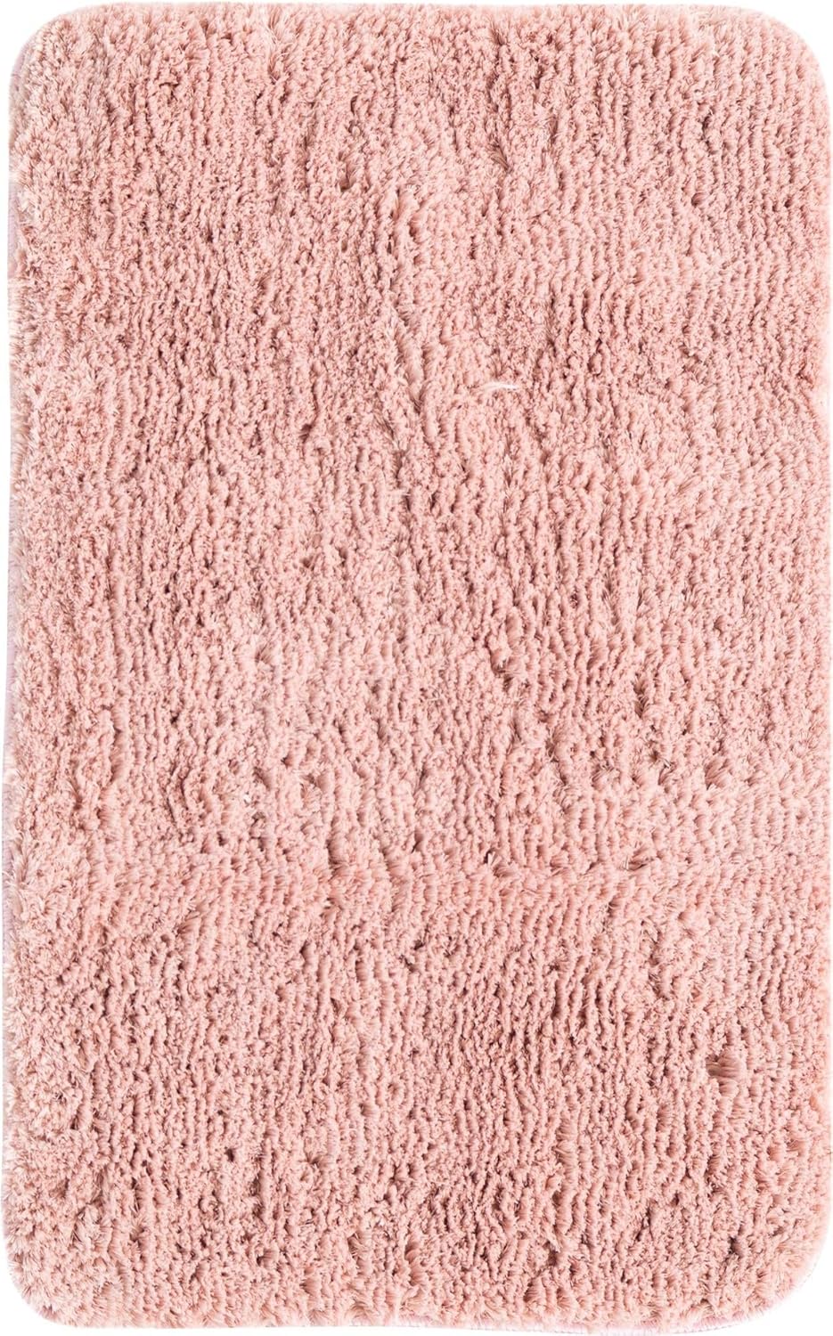 Rugs.com Bano Luxe Bath Mat Collection Rug – 2' x 3' Cotton Candy Pink Machine Washable Shag Bath Mat, Extra Soft and Absorbent, Non-Slip, Quick Dry, Perfect for Bathroom