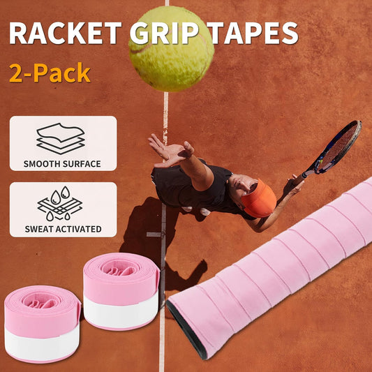2 Pcs Tennis Racket Grip Tape, Dry Tennis Overgrip Tape, Anti-Slip Absorbent Grip, Racket Overgrip Tape