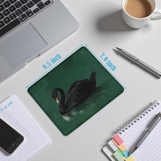 Vintage White Swan Mouse Pad for Desk, Swans Gifts for Women, Girly Pastel Pink Mouse Pads Mousepad for Computers Laptop Desk Home Office Dorm, 9.5x7.9 Inch,L065