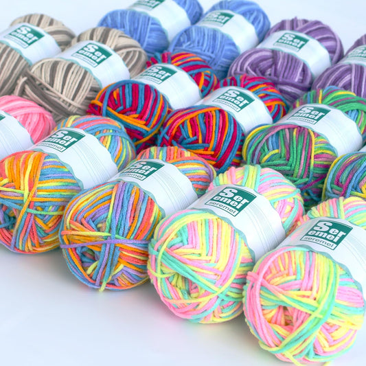 2 Pcs (2 * 48g/2 * 142yards) Crochet/Knitting Rainbow Yarn,Multicolor Variegated 100% Acrylic Yarn,Crochet Yarn for Beginners,Soft Yarn for Crocheting Blanket (Pink White Flower)
