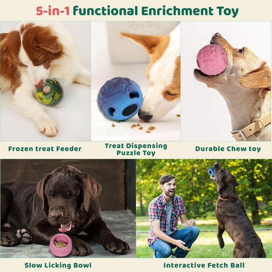 Interactive Dog Chew Toys, Large Dog Toys, DIY Treat Dispenser, Puzzle Toys for Dogs โ Reduce Anxiety & Boredom, Homemade Treat Dispenser, Birthday Gifts for Dogs, Diamond Pattern Pink (25-85 lbs)