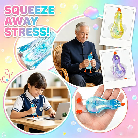 Cute Duck Squishy Sugar Stress Ball,Soft Duck Stress Relief Sugar Ball Toys and Moldable Slow Rise Relaxing Sensory Fidget Stress (Pink)