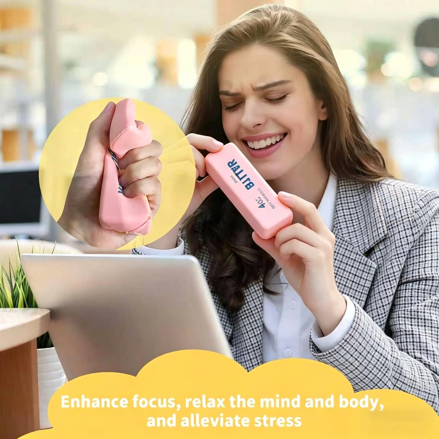 2026 Upgraded Slow Rebound Butters Squeeze Stress Balls, Soft Butters Stick Squishies Toy, Slow Rising Sensory Fidget Toy for Stress Relief & Calming(Pink)