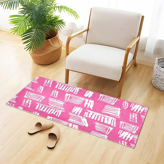 Bath Mat, Soft Absorbent Non Slip Bath Rug, Abstract Pink Stripe Bath Mats for Bathroom, Living Room Bedroom Home Mat Floor, Dry Quickly, Machine Washable 20 x 39 Inch