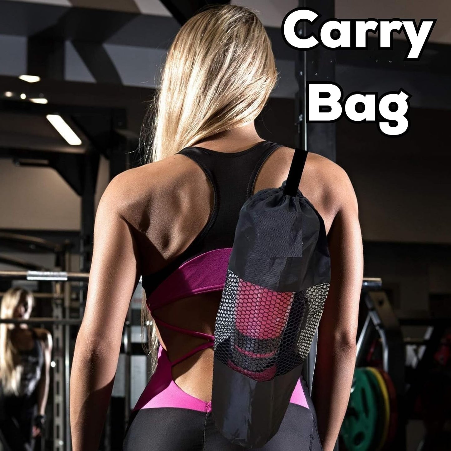 Barbell Hip Thrust Pad Set – PU Leather Bar Pad with Built-In Secure Straps, 2 Ankle Straps for cable machine, 2 Wrist Lifting Straps & Hip Resistance Bands