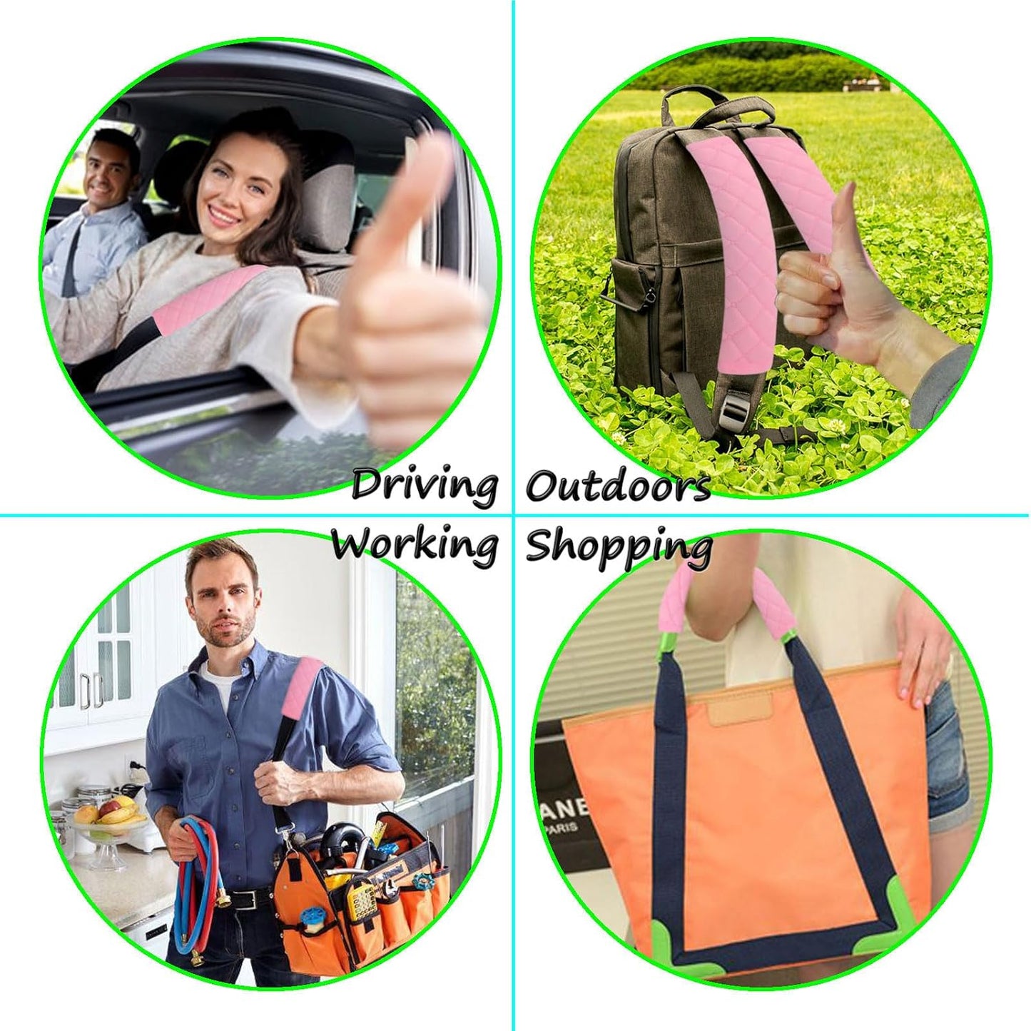 Car Seat Belt Cover Pad, 5 Pack, Seatbelt Covers for Car Accessories, Soft Material, Car Seat Strap Pads, Pink 10.63 inches, Applicable for All Vehicles, Comfort for Neck Shoulders (5-Pink)