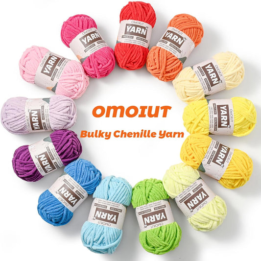 3 Pack Dark Pink Fluffy Chunky Chenille Crochet Yarn, Baby Yarn for Crocheting Soft Blanket, Bulky Velvet Yarn (100g/54.8yds Each), Plush Amigurumi Yarn for Knitting Crafts, Scarves, Puzzle