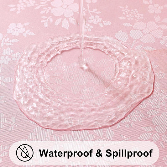 Smiry Rectangle Table Cloth, Waterproof Heavy Duty Vinyl Tablecloths, Wipeable Washable Table Cover for Kitchen and Dining Room (Pink, 60" X 84")