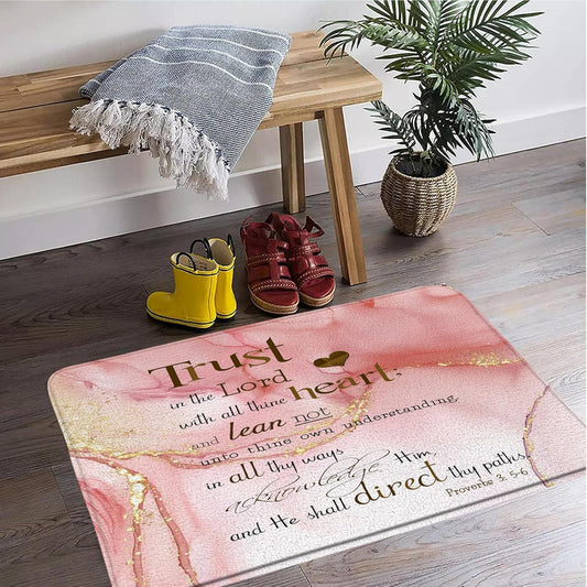 Marble Bathroom Rugs Inspirational Quotes Stone Crack Texture Abstract Art Flannel Memory Foam Mat Bath Kitchen Doorway Aisle Carpet 17.71 x 29.52 Inch