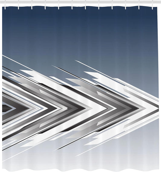 Ambesonne Arrow Shower Curtain, Futuristic Modern Geometric Chevron Style in Order Digital Design Art Print, Cloth Fabric Bathroom Decor Set with Hooks, 69" W x 70" L, Pale Peach