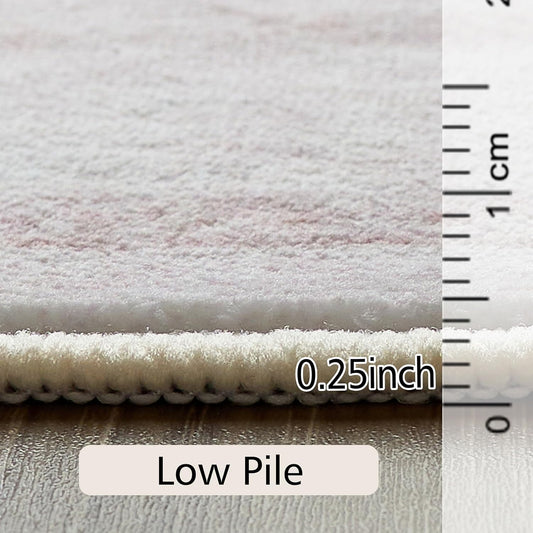 LAISE 5x7 ft Area Rug Pink โ Boho Indoor Rug, Machine Washable, Non-Slip, Low Pile Rug for Living Room, Bedroom, Dining, Home Office