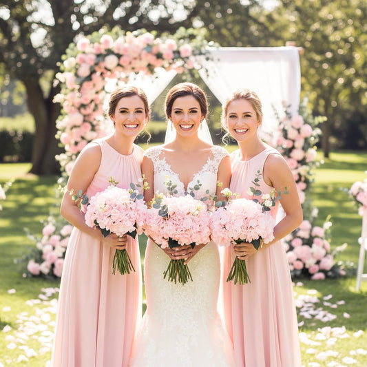 Auihiay 64pcs Hydrangea Artificial Flowers, Silk Hydrangea Heads with Stems, Pink Hydrangea Flowers for DIY Wedding Centerpiece Baby Shower Home Party Decor (Pink)