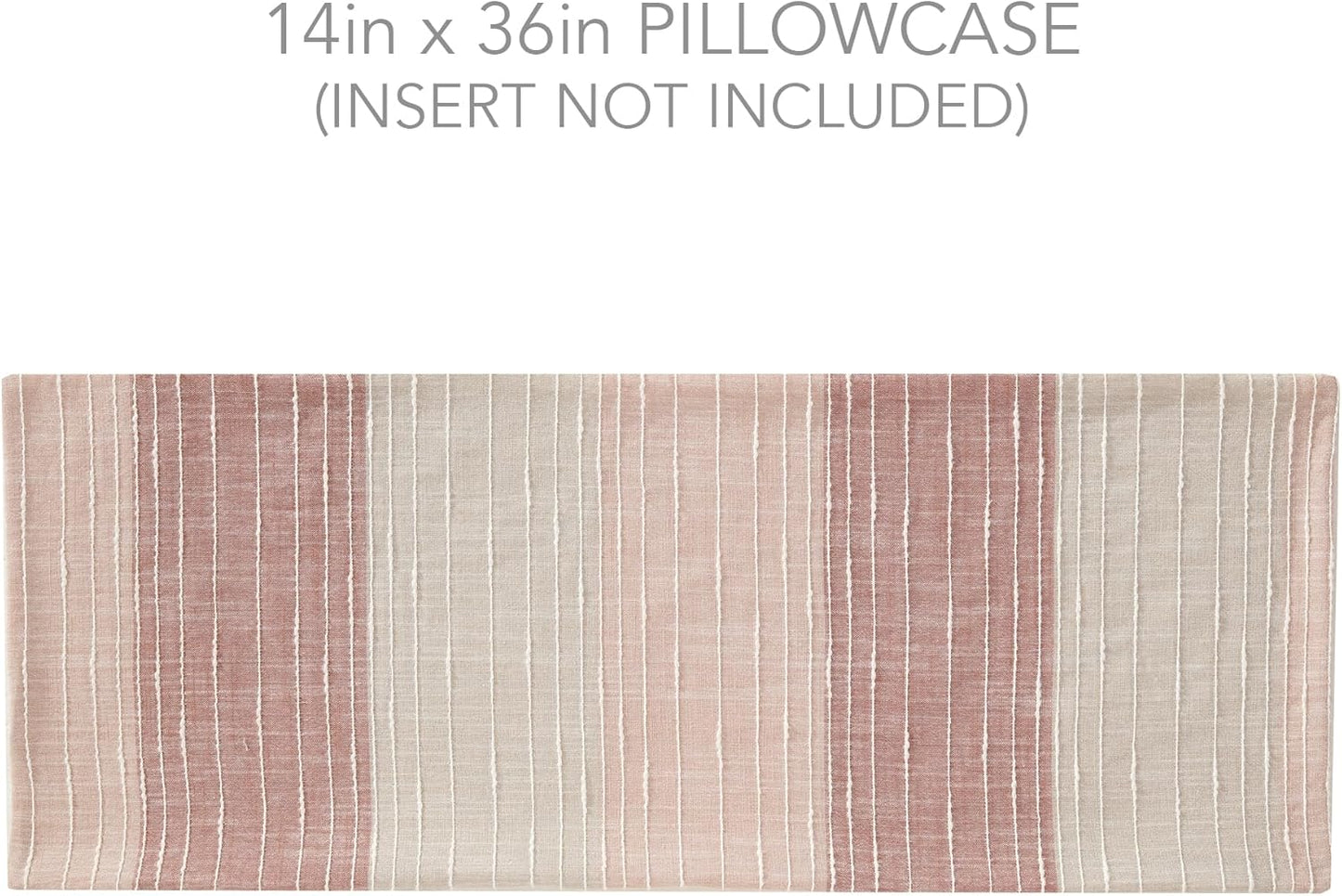 Levtex Home – Sand Stripes Blush Lumbar Decorative Pillow Cover– 14x36in. – Modern Stitched Stripe Design – Pink and Neutral Tones – Soft Textured Fabric – No Insert Included