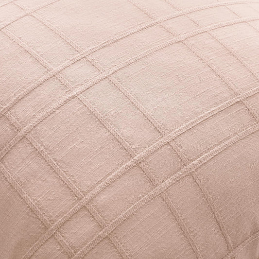 MIULEE Decorative Linen Check Euro Shams Throw Pillow Covers Neutral Farmhouse Vintage Spring Valentine Pillow Covers 22x22 Set of 2 Boho Modern Home Decor for Sofa Couch Bedroom Cushion Light Pink