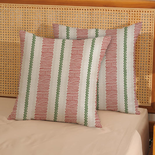 Pink Sage Green Pillow Covers 18x18 Inch 2 Pcs Boho Preppy Polka Dots Striped Decor Throw Pillows Modern Geometric Outdoor Farmhouse Decoration Pillowcase Linen Cushion Cover for Couch Sofa