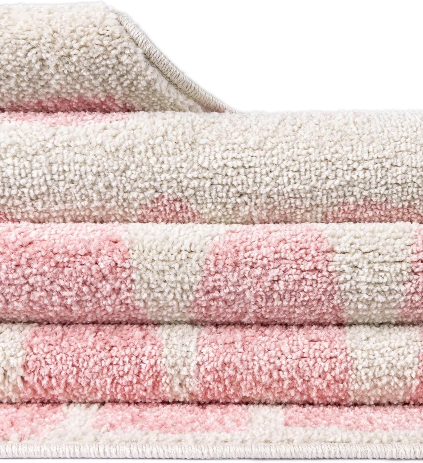 Rugs.com Whimsy Kids Collection Rug – 3 Ft Round Ivory and Pink Medium-Pile Rug Perfect for Kitchens, Dining Rooms