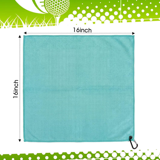 Remagr 4 Pack Golf Towel for Bags 16'' x 16'' Microfiber Fabric Towel Bag with Clip Waffle Pattern Golf Accessories for Men Women Ball Club Set, Multiple Color