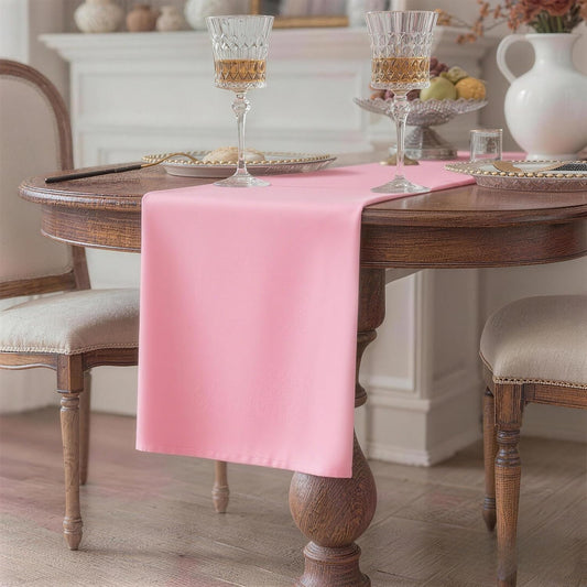 Pink Table Runner - Dining Waterproof Washable Table Runners 36 Inches Long, Reusable 210GSM Cloth Runner for Coffee Table, Living Room, Wedding, Party, Kitchen & Everyday Decor
