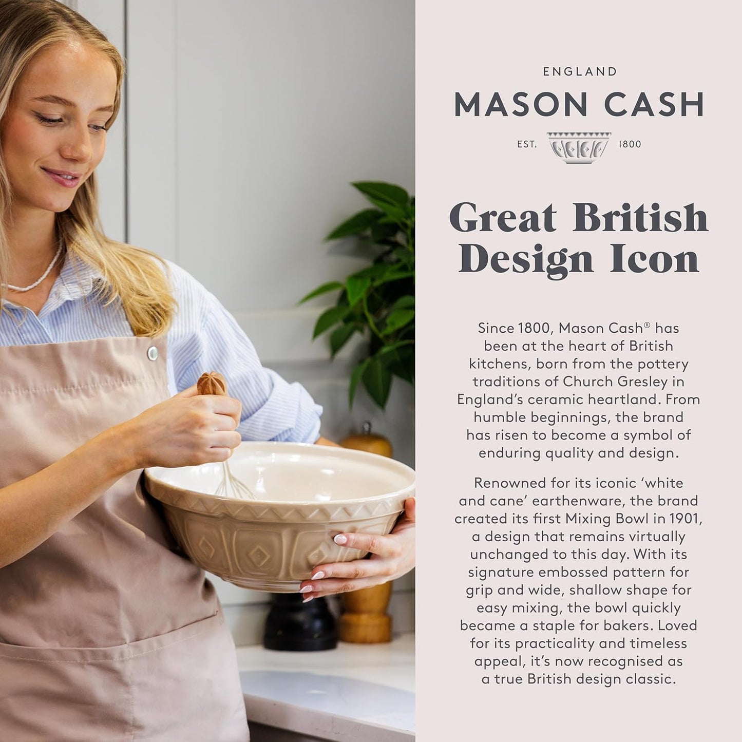 Mason Cash | Color Mix S18 Powder Pink Mixing Bowl - 2.85 Quart