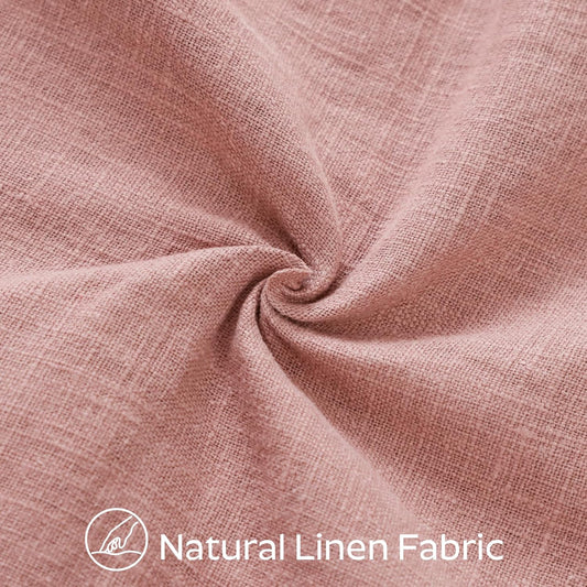 OTOSTAR Pack of 2 Linen Solid Throw Pillow Covers 18 x 18 Inch Boho Decorative Pillowcases Soft Accent Pillow Covers for Sofa Couch Chair Bedroom Farmhouse Home Decor Cushion Covers, Pink
