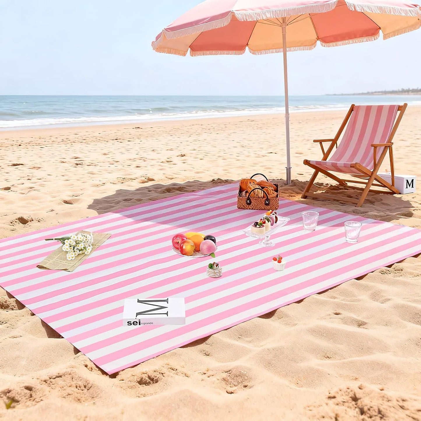 Pink and White Striped Tablecloth Valentines Day Table Cloth - 57 x 120 Inch Waterproof Tablecloth Rectangle Polyester Table Cover for Birthday Wedding Bridal Shower Banquet Valentine Party Decoration