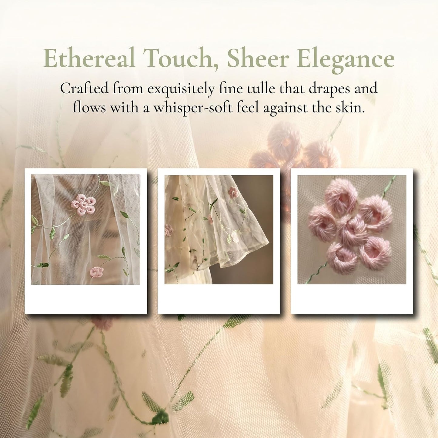 Pink Sheer Floral Embroidered Table Runner, French Style Lace Gauze Dessert Table Flag, 120 x 30 Inch Romantic Decor for Kitchen, Dining, Wedding, Birthday, Party & Holiday