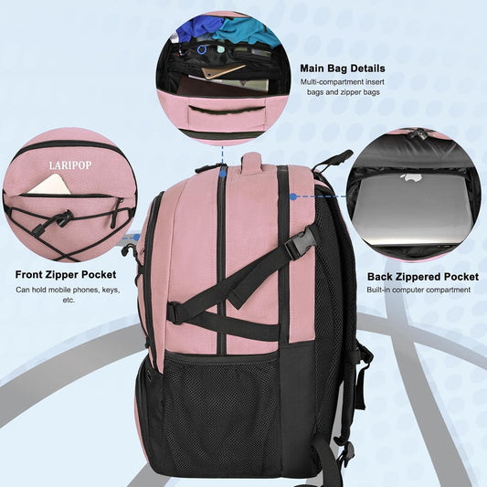 LARIPOP Basketball Backpack Large Basketball Bag with Ball Holder & Shoe Compartment for Adults Men Women