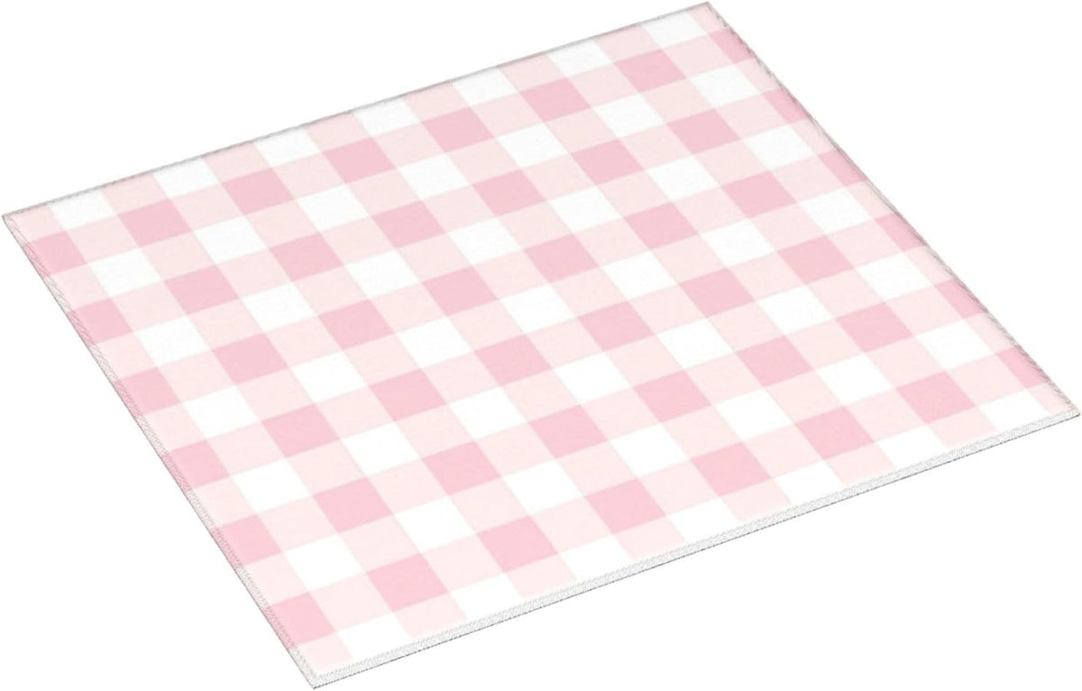 Pink Checkboard Print Microfiber Dish Drying Mat for Kitchen Counter 16x18 in Super Absorbent Drying Pad for Countertops, Sinks, Draining Racks with Hanging