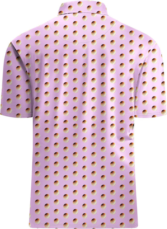 Hodaweisolp Golf Shirts for Men Dry Fit Print Moisture Wicking Performance Short Sleeve Polo Shirt