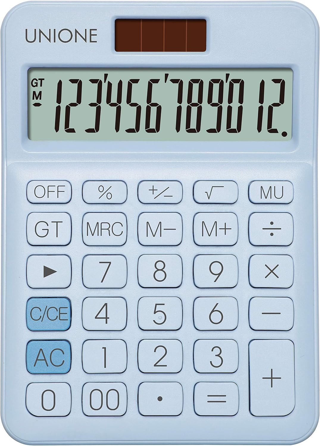 UNIONE Pink Calculator with a Bright LCD, Dual Power Handheld Desktop. Business, Office, High School