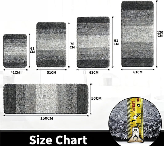 Non-Slip Bath Mat, Absorbent Striped Bathroom Rug, Soft Thick Floor Mat for Bathroom and Bedroom, (Pink, 51x76cm)