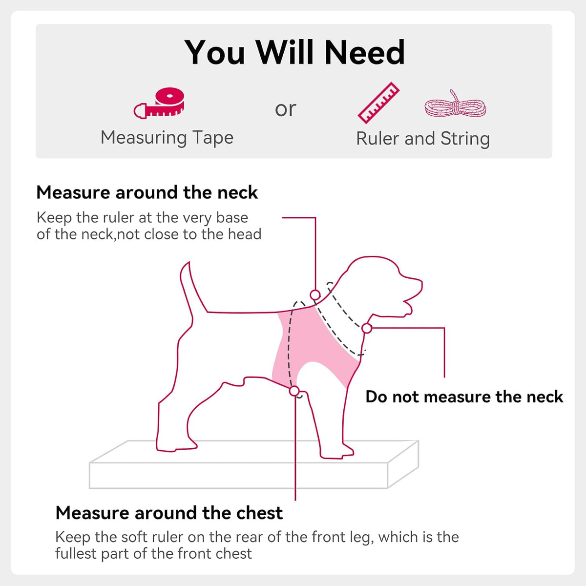 Step-in Dog Harness, Soft Breathable Mesh, Hot Pink M