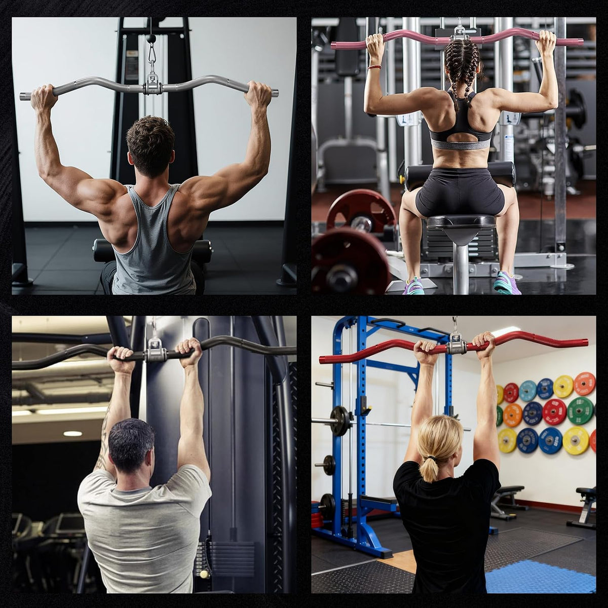 RitFit 38.6'' W-Shaped LAT Pulldown Bar with Full Rotation