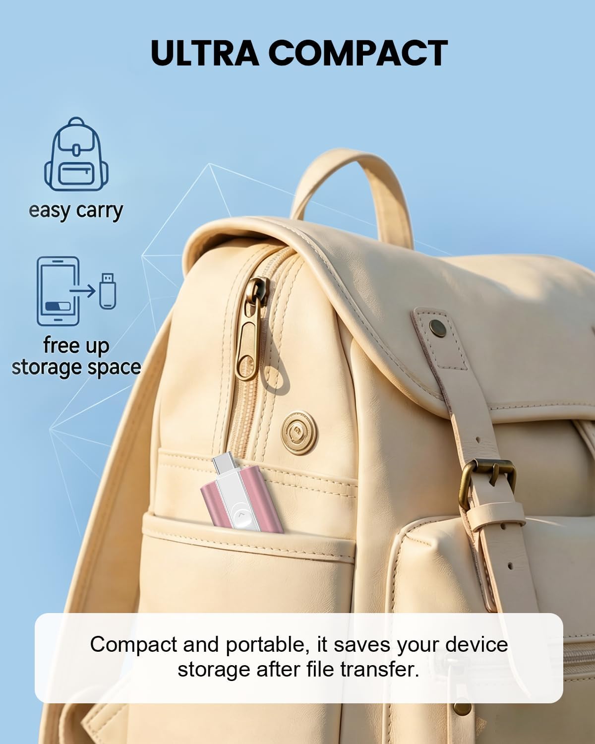 MFI Certified 512GB Flash Drive – Photo Stick and USB Stick Offers Photo/Video Storage, The External Storage is Compatible with iOS, Android, and Pc,1 Pack (Pink)(Available Space: ~484GB)