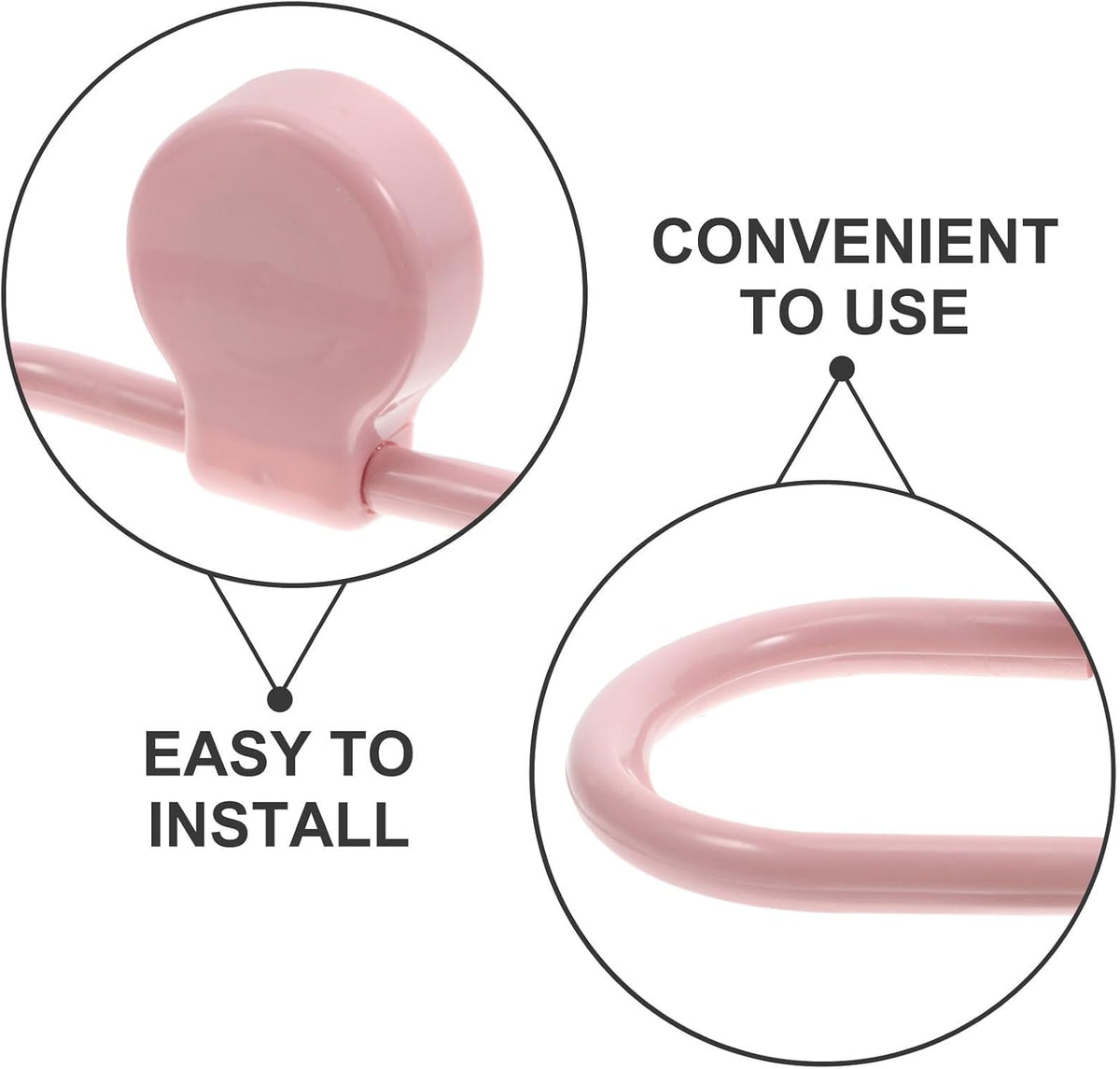 2pcs Adhesive Towel Rings Wall Mounted Bathroom Kitchen Towel Holder Rack Space Saving for Home Decor Pink and White