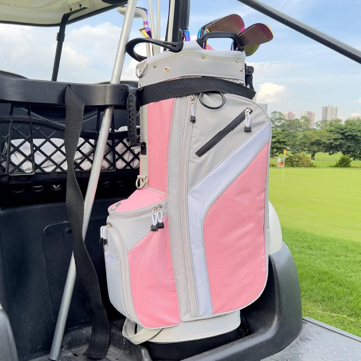 Golf Club Bags|Lightweight Bag for Men Women|Fairway Stand Waterproof,with 7 grids Dividers,Zippered Pockets,Ergonomic Shoulder Straps