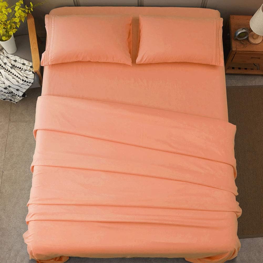 Bed Sheet Set Super Soft Microfiber Sheets,4PC,Queen Size