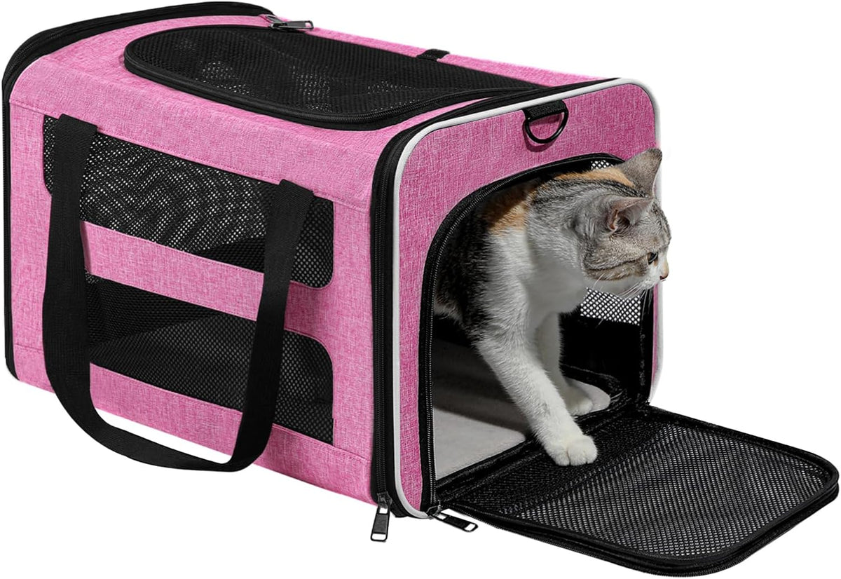 Cat Carrier Soft-Sided Travel Bag for Medium to Large Cat Over 15lbs