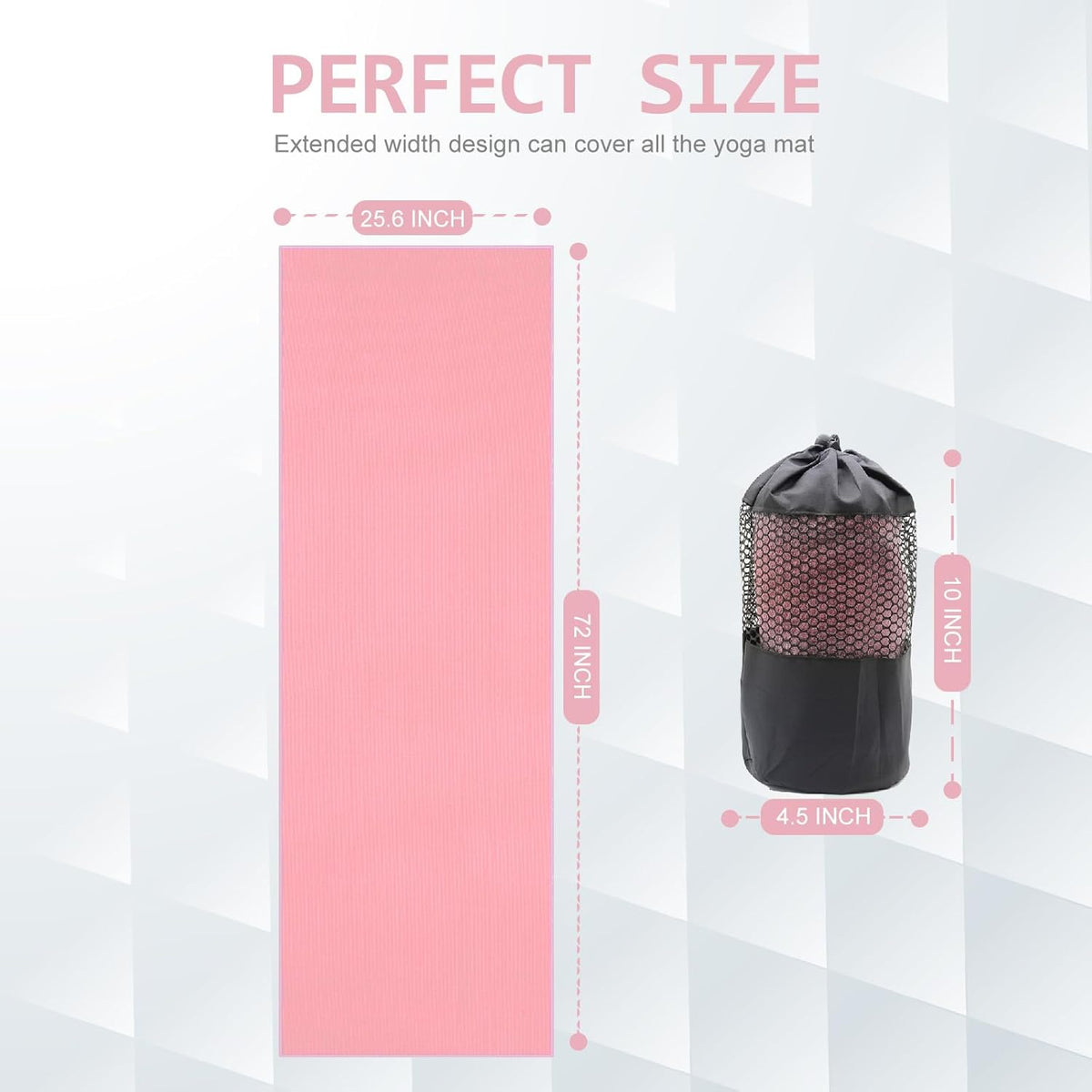 2 Pack Hot Yoga Towel with Grip Dot, Non Slip Yoga Mat Towe Sweat Absorbent Towel for Hot Yoga,Bikram, Pilates and Fitness 72" x 24", Taro Purple/Pink