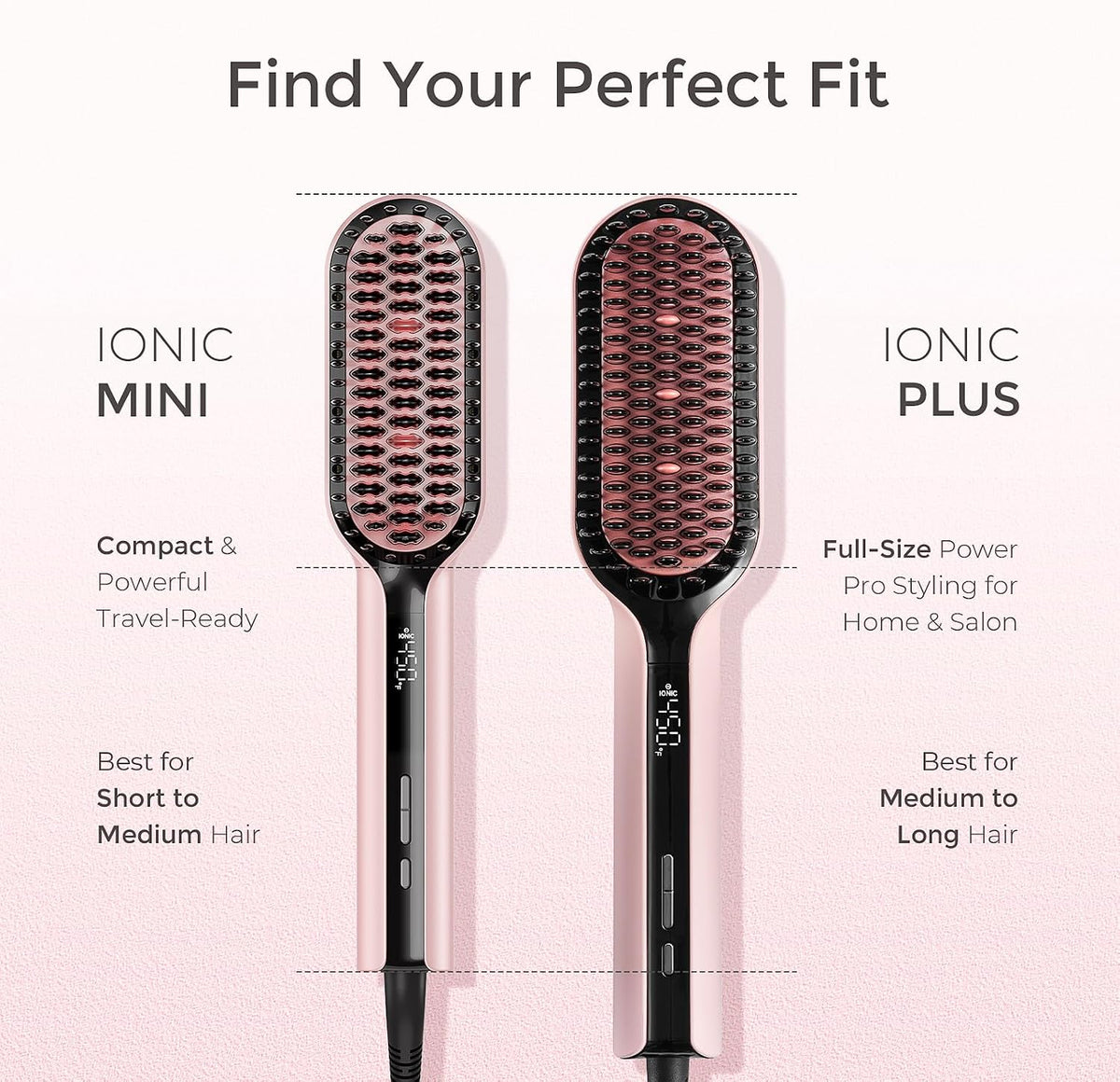 TYMO Hair Straightener Brush Upgraded Ionic Compact Straightening Brush