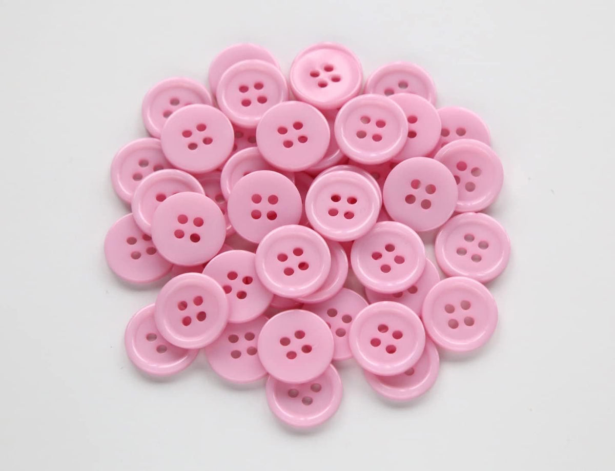 5/8" (15mm) Sewing Flatback Buttons Pink Color Buttons for Sewing DIY Crafts Pack of 160 Pcs