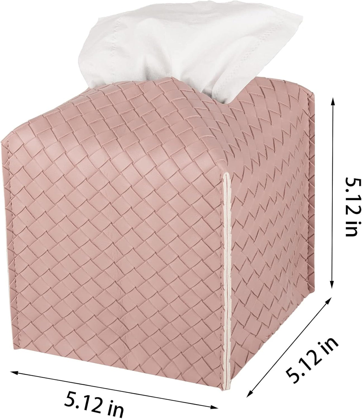 Tissue Box Cover Square Leather Facial Paper Holder, Pink