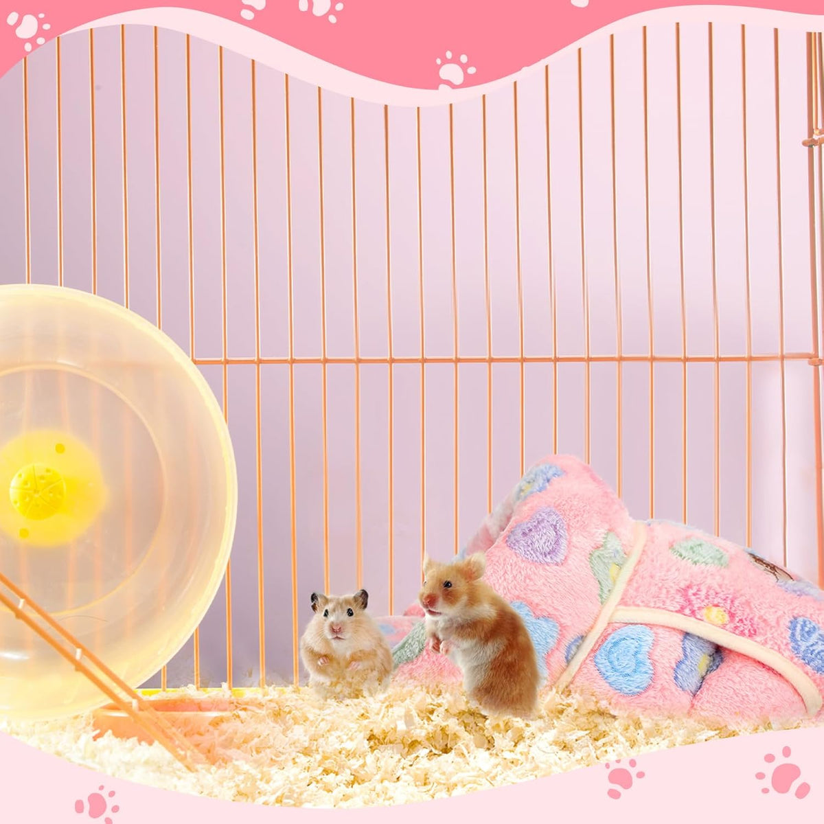 2 Pcs Guinea Pig Fleece Hideouts, Green, Pink, Flowers