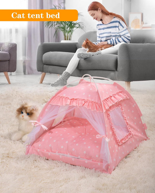 Cat Princess Bed Tent House,Kitty Cute Beds Indoor, Dog House