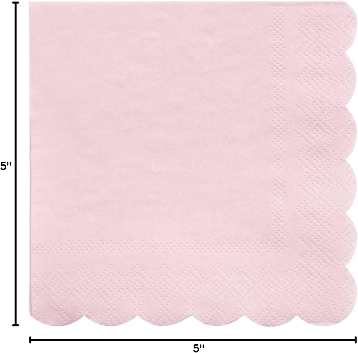 Disposable Paper Napkins (Pack of 20), Scalloped Edge, 2 Sizes, 15 Colors, Party Napkins