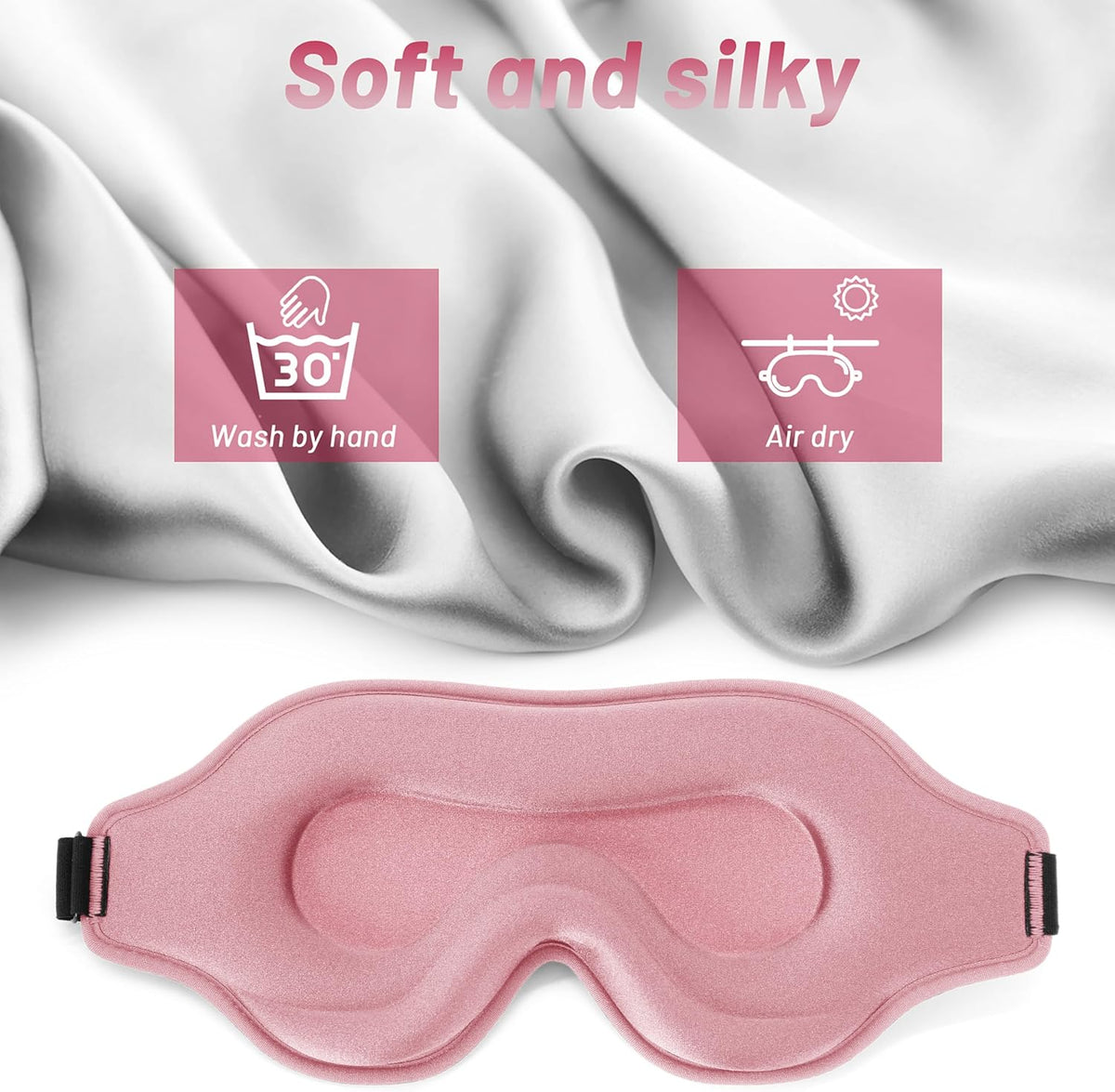 Sleep Mask for Men and Women, Lash Extensions 3D Eye Mask, Pink
