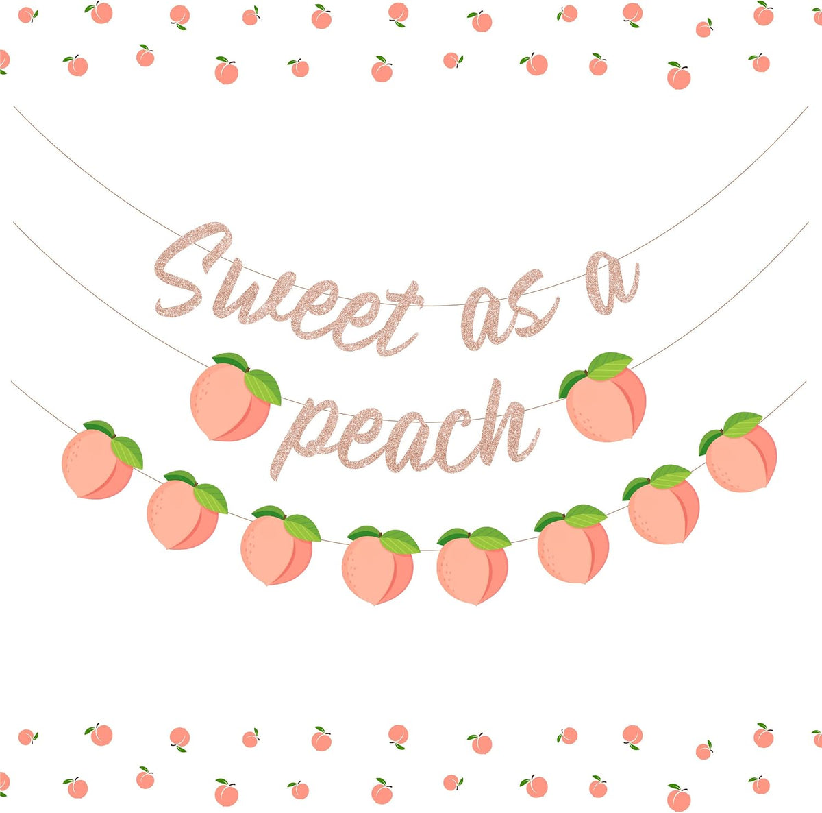 Peach Party Decoration Sweet As A Peach Banner Peaches Birthday Baby Shower Decoration Pink Peaches Garland Fruit Bachelorette Decor for Summer Fruit Baby Shower, Birthday Decorations